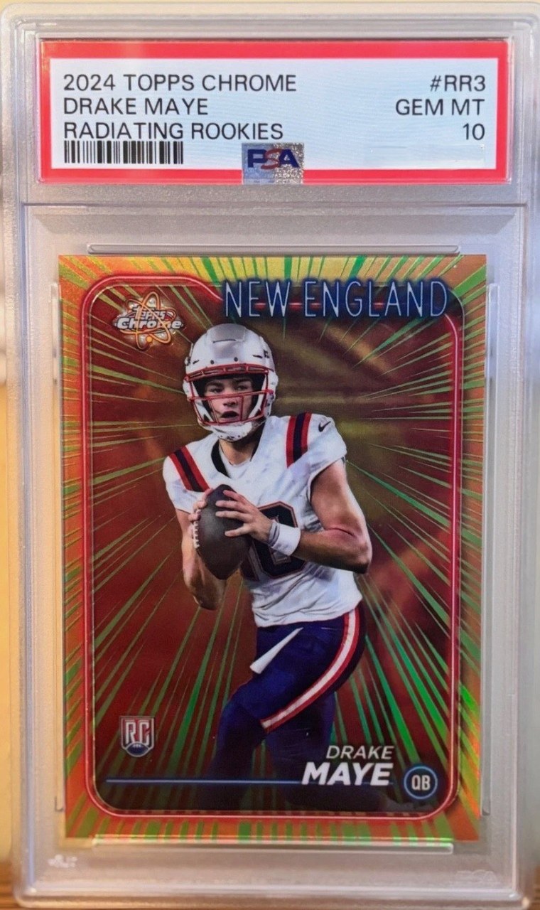Drake Maye 2024 Topps Chrome Radiating Rookies PSA 10